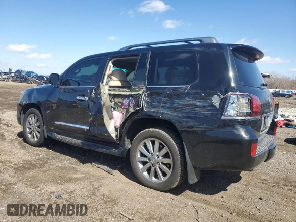 2011 Lexus LX 570 with VIN JTJHY7AX5B4083045, listed as a Copart auction lot 50456225 with 122,942 mi miles and Salvage Title. Bid and sale history available at DreamBid. Image 2.