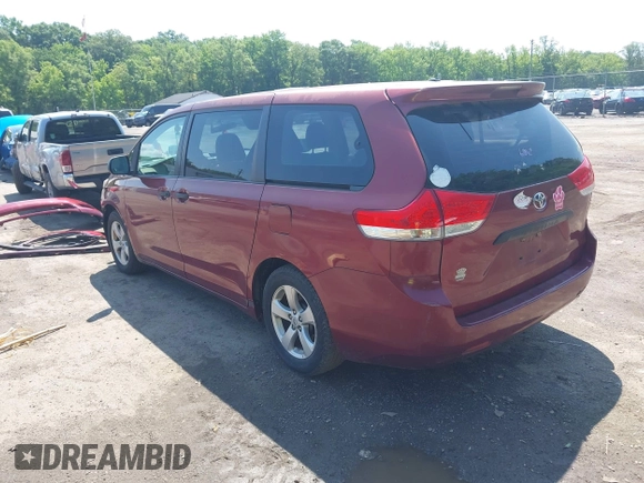 2012 Toyota Sienna with VIN 5TDZK3DC2CS193258, listed as a IAAI auction lot 42550843 with 158,761 mi miles and . Bid and sale history available at DreamBid. Image 3.