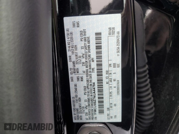 2022 Ford Escape SE Hybrid with VIN 1FMCU9BZ7NUA44784, listed as a Copart auction lot 43414365 with 29,200 mi miles and Salvage Title. Bid and sale history available at carsss.com. Image 13.