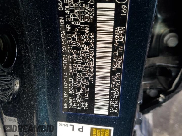 2021 Toyota Corolla Hatchback SE with VIN JTND4MBE2M3134546, listed as a Copart auction lot 71425514 with 37,499 mi miles and Salvage Title. Bid and sale history available at carsss.com. Image 12.
