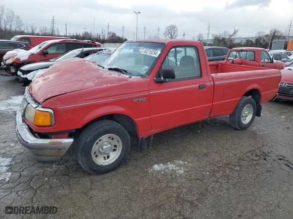1997 Ford Ranger XLT with VIN 1FTCR10A8VPA12915, listed as a Copart auction lot 82215254 with 154,788 mi miles and Salvage Title. Bid and sale history available at carsss.com. Image 1.