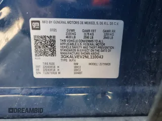 2022 GMC Terrain SLT с VIN 3GKALVEV2NL110043, выставлен на аукционе Copart как лот 61688135 с пробегом 86 217 миль миль и Чистый • Clean title. История ставок и продаж доступна на DreamBid. Изображение 13.