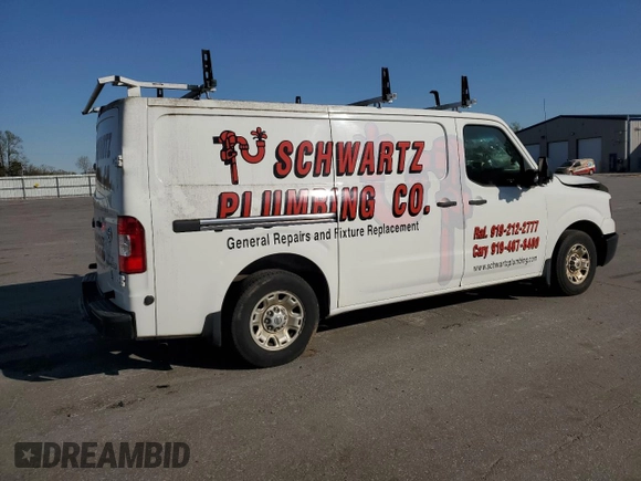 2019 Nissan NV SV with VIN 1N6AF0KY4KN801510, listed as a Copart auction lot 50055195 with 123,660 mi miles and Salvage title. Bid and sale history available at DreamBid. Image 3.