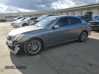 2005 Infiniti G35 Sedan with VIN JNKCV51EX5M225501, listed as a Copart auction lot 46589035 with 143,558 mi miles and Salvage Title. Bid and sale history available at carsss.com. Image 1.
