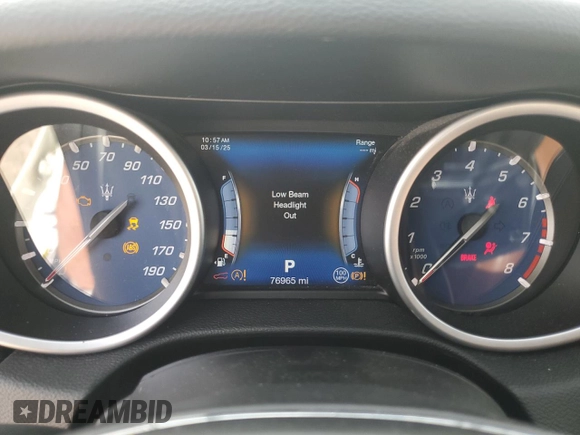 2017 Maserati Ghibli with VIN ZAM57XSA6H1233933, listed as a Copart auction lot 49089525 with 76,965 mi miles and Salvage Title. Bid and sale history available at carsss.com. Image 9.