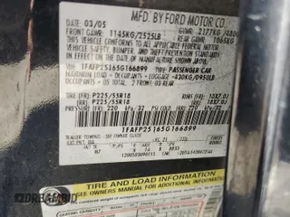 2005 Ford Five Hundred Limited with VIN 1FAFP25165G166899, listed as a Copart auction lot 76786354 with 279,765 mi miles and Salvage Title. Bid and sale history available at carsss.com. Image 14.