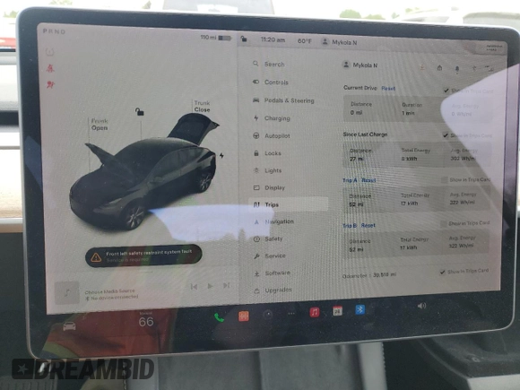2021 Tesla Model Y Long Range with VIN 5YJYGDEE2MF243763, listed as a Copart auction lot 54941665 with 39,516 mi miles and Clean Title. Bid and sale history available at DreamBid. Image 9.