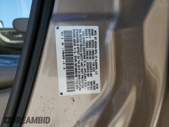 2004 Honda Odyssey EX-L with VIN 5FNRL18974B085790, listed as a Copart auction lot 49159665 with 179,207 mi miles and Salvage Title. Bid and sale history available at DreamBid. Image 13.