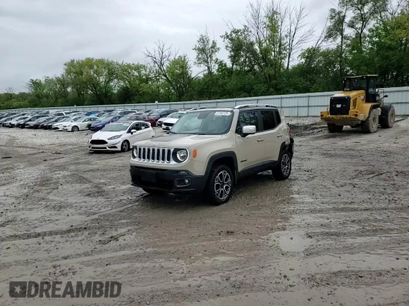 2015 Jeep Renegade Limited with VIN ZACCJBDT8FPB77845, listed as a Copart auction lot 57992125 with 86,705 mi miles and Non repairable. Bid and sale history available at DreamBid. Image 15.