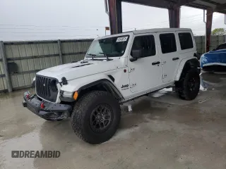 2022 Jeep Wrangler Unlimited Rubicon with VIN 1C4JJXFG4NW154732, listed as a Copart auction lot 45343675 with 18,702 mi miles and Salvage title. Bid and sale history available at DreamBid. Image 1.