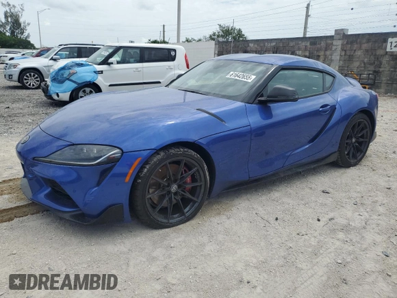 2023 Toyota Supra 3.0 with VIN WZ1DB0G08PW061526, listed as a Copart auction lot 61642655 with 11,279 mi miles and Salvage title. Bid and sale history available at DreamBid. Image 1.