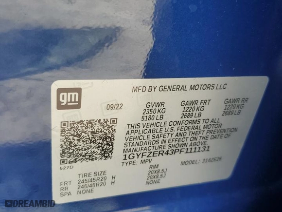 2023 Cadillac XT4 FWD Sport with VIN 1GYFZER43PF111131, listed as a Copart auction lot 71765404 with 524 mi miles and Salvage Title. Bid and sale history available at carsss.com. Image 13.