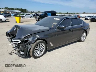 2021 BMW 5 Series 530i xDrive with VIN WBA13BJ02MCF10036, listed as a Copart auction lot 46455725 with Not Provided miles and Salvage Title. Bid and sale history available at carsss.com. Image 1.