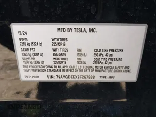 2025 Tesla Model Y Long Range with VIN 7SAYGDEEXSF267888, listed as a IAAI auction lot 41807129 with 3,002 mi miles and . Bid and sale history available at DreamBid. Image 9.
