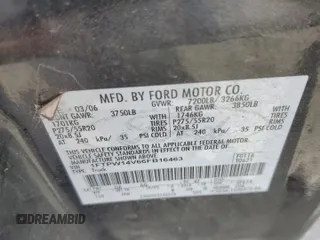 2006 Ford F-150 XL with VIN 1FTPW14V66FB16463, listed as a Copart auction lot 49305835 with 151,955 mi miles and Salvage Title. Bid and sale history available at carsss.com. Image 12.