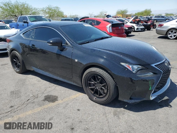 2015 Lexus RC 350 F Sport with VIN JTHHE5BC8F5002937, listed as a Copart auction lot 60566685 with 86,343 mi miles and Salvage title. Bid and sale history available at DreamBid. Image 4.