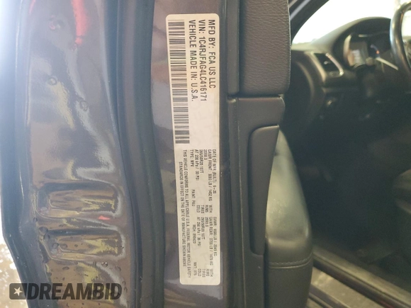 2020 Jeep Grand Cherokee Laredo E with VIN 1C4RJFAG4LC416171, listed as a Copart auction lot 56298275 with 59,951 mi miles and Salvage title. Bid and sale history available at DreamBid. Image 13.