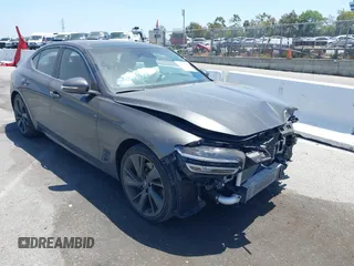 2023 Genesis G70 2.0T with VIN KMTG34TA3PU105279, listed as a IAAI auction lot 42215257 with 19,841 mi miles and . Bid and sale history available at DreamBid. Image 1.