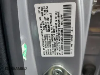 2013 Honda Crosstour EX z VIN 5J6TF3H33DL000469, wystawiony jako Copart lot #53681285 z przebiegiem 79 772 mil mil oraz Szkoda całkowita • Salvage title. Historia ofert i sprzedaży dostępna na DreamBid. Obrazek 13.