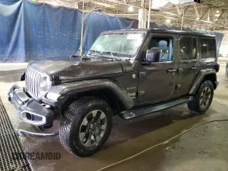 2018 Jeep Wrangler Unlimited Sahara z VIN 1C4HJXEG2JW101327, wystawiony jako Copart lot #49927255 z przebiegiem 72 671 mil mil oraz Czysty tytuł • Clean title. Historia ofert i sprzedaży dostępna na DreamBid. Obrazek 1.