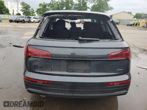 2025 Audi Q5 Premium Plus with VIN WA1BBAFY6S2009213, listed as a Copart auction lot 62832425 with 6,053 mi miles and Salvage title. Bid and sale history available at DreamBid. Image 6.