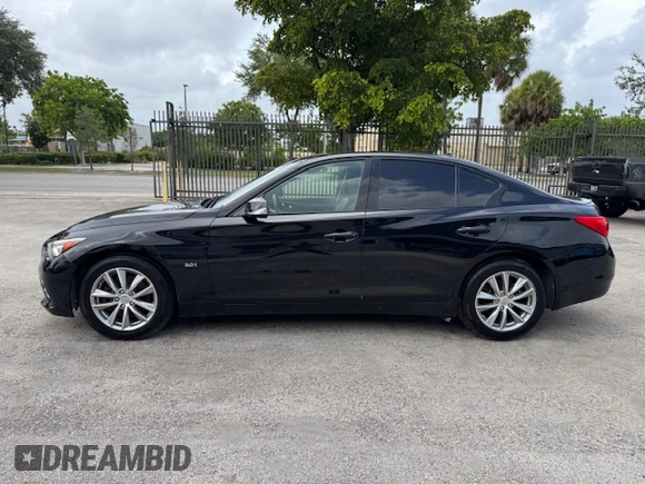 2017 Infiniti Q50 Premium with VIN JN1EV7AR8HM835199, listed as a Copart auction lot 63226895 with 46,714 mi miles and Salvage title. Bid and sale history available at DreamBid. Image 12.