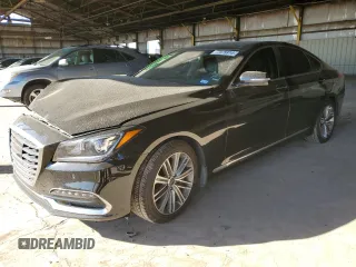 2018 Genesis G80 3.8L with VIN KMHGN4JE8JU231963, listed as a Copart auction lot 77375914 with 86,227 mi miles and Salvage Title. Bid and sale history available at carsss.com. Image 1.