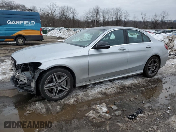 2019 Mercedes-Benz C 300 with VIN WDDWF8EB6KR516773, listed as a Copart auction lot 44393105 with 48,991 mi miles and Salvage Title. Bid and sale history available at carsss.com. Image 1.