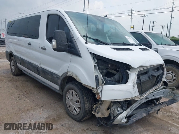 2021 Ford Transit Passenger XL with VIN 1FBAX2Y88MKA13051, listed as a IAAI auction lot 42173862 with 73,507 mi miles. Bid and sale history available at carsss.com. Image 1.