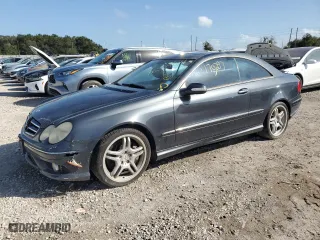 2008 Mercedes-Benz CLK-Class 5.5L with VIN WDBTJ72H48F253111, listed as a Copart auction lot 76559954 with 170,297 mi miles and Salvage Title. Bid and sale history available at carsss.com. Image 1.