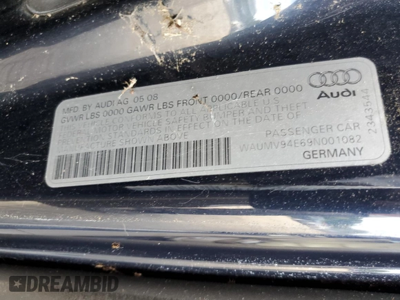2009 Audi A8 L 4.2L with VIN WAUMV94E69N001082, listed as a Copart auction lot 70003814 with 88,490 mi miles and Clean Title. Bid and sale history available at carsss.com. Image 12.