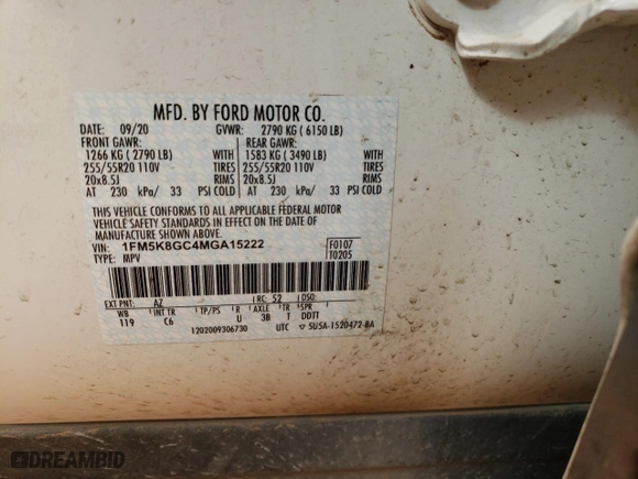 2021 Ford Explorer ST with VIN 1FM5K8GC4MGA15222, listed as a Copart auction lot 48993375 with 83,690 mi miles and Salvage Title. Bid and sale history available at carsss.com. Image 13.