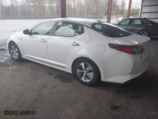 2014 Kia Optima Hybrid LX with VIN KNAGM4AD5E5075909, listed as a IAAI auction lot 41967037 with 143,494 mi miles. Bid and sale history available at carsss.com. Image 3.
