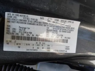 2017 Ford Focus SE with VIN 1FADP3F2XHL312253, listed as a IAAI auction lot 41480167 with 86,459 mi miles. Bid and sale history available at carsss.com. Image 9.
