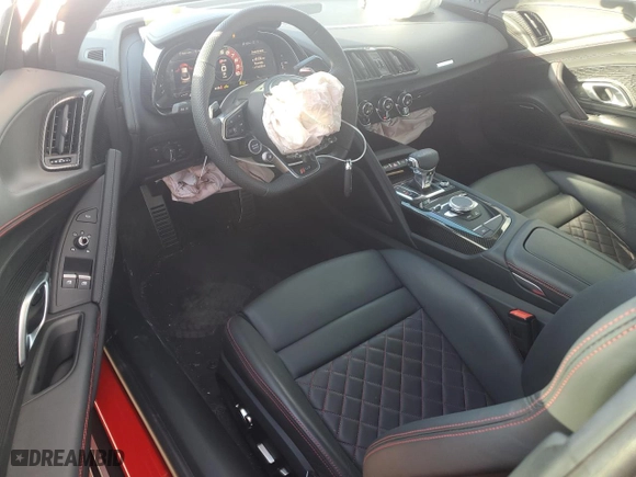2023 Audi R8 Coupe V10 performance with VIN WUACEAFX6P7902424, listed as a Copart auction lot 81065204 with 6222 miles and Salvage Title. Bid and sale history available at carsss.com. Image 8.
