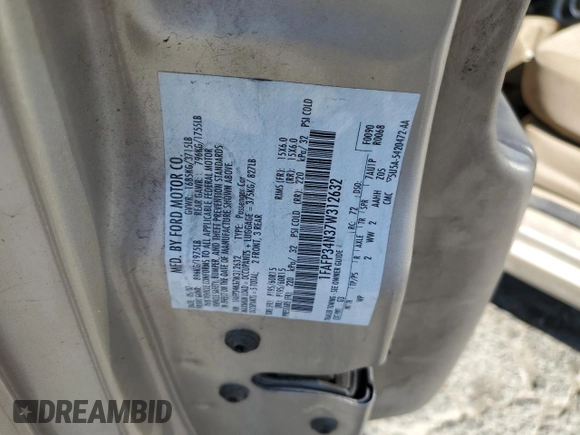 2007 Ford Focus S with VIN 1FAFP34N37W312632, listed as a Copart auction lot 62766645 with Not provided miles and Clean title. Bid and sale history available at DreamBid. Image 12.