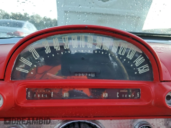 1955 Ford Thunderbird with VIN P5FH131649, listed as a Copart auction lot 78360154 with 35,746 mi miles and Salvage Title. Bid and sale history available at DreamBid. Image 9.