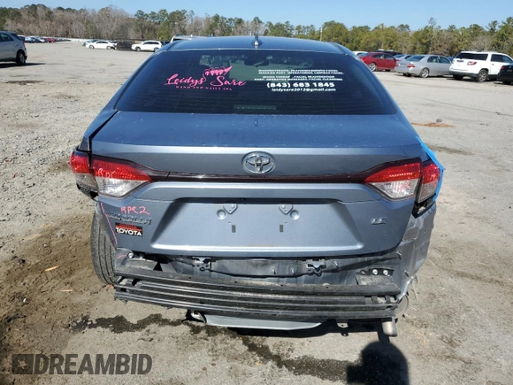 2023 Toyota Corolla LE with VIN JTDB4MEE1P3009369, listed as a Copart auction lot 43608735 with 52,551 mi miles and Salvage Title. Bid and sale history available at carsss.com. Image 6.