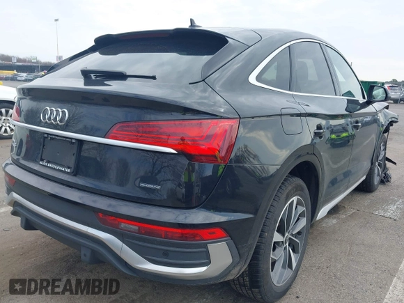 2023 Audi Q5 Sportback S line Premium with VIN WA14AAFY2P2106007, listed as a IAAI auction lot 41909173 with 33,098 mi miles and . Bid and sale history available at DreamBid. Image 4.