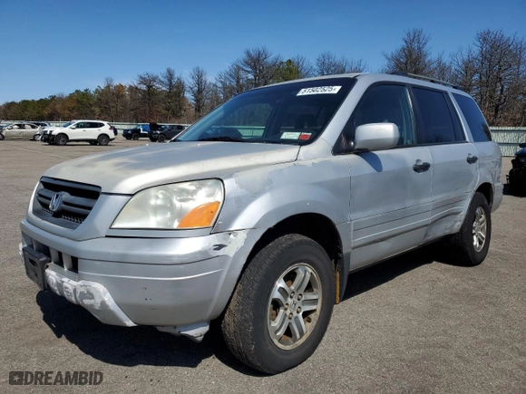 2004 Honda Pilot EX with VIN 2HKYF184X4H523503, listed as a Copart auction lot 51502525 with 158,834 mi miles and Clean Title. Bid and sale history available at carsss.com. Image 1.