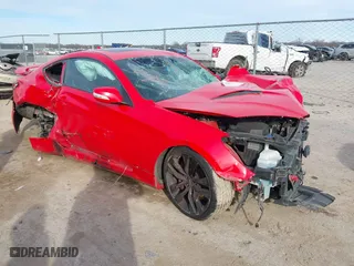 2013 Hyundai Genesis Coupe 3.8 R-Spec with VIN KMHHU6KJ9DU080490, listed as a IAAI auction lot 41242595 with 1 mi miles. Bid and sale history available at carsss.com. Image 1.