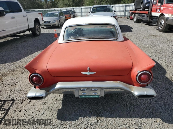 1957 Ford Thunderbird with VIN D7FH395675, listed as a Copart auction lot 77234434 with 15,312 mi miles and Salvage Title. Bid and sale history available at DreamBid. Image 6.