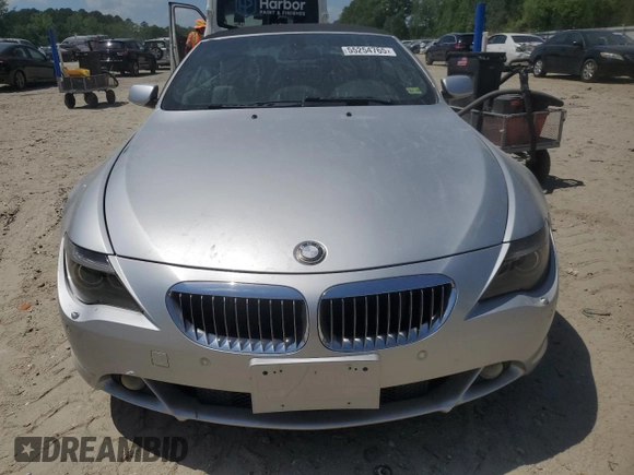 2005 BMW 6 Series 645Ci with VIN WBAEK73455B327042, listed as a Copart auction lot 55254765 with 91,389 mi miles and Clean Title. Bid and sale history available at carsss.com. Image 5.