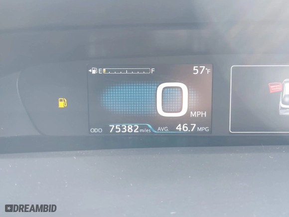 2019 Toyota Prius L Eco with VIN JTDKARFU2K3075756, listed as a IAAI auction lot 41459946 with 75,382 mi miles. Bid and sale history available at carsss.com. Image 16.