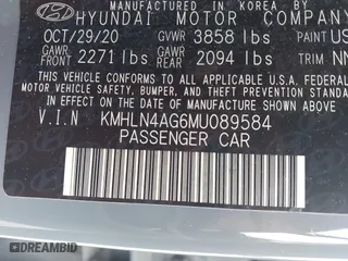 2021 Hyundai Elantra SEL with VIN KMHLN4AG6MU089584, listed as a IAAI auction lot 41871697 with 37,097 mi miles. Bid and sale history available at carsss.com. Image 9.