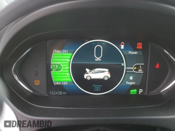 2017 Chevrolet Bolt EV Premier with VIN 1G1FX6S01H4171729, listed as a Copart auction lot 64056645 with 152,438 mi miles and Salvage title. Bid and sale history available at DreamBid. Image 9.