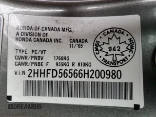 2006 Acura CSX Touring z VIN 2HHFD56566H200980, wystawiony jako Copart lot #72654924 z przebiegiem 207 538 mil mil oraz Tytuł czysty. Historia ofert i sprzedaży dostępna na DreamBid. Obrazek 13.