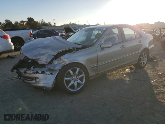 2004 Mercedes-Benz C 230 Kompressor with VIN WDBRF40J14F485417, listed as a Copart auction lot 43089575 with 53,918 mi miles and Salvage Title. Bid and sale history available at DreamBid. Image 1.