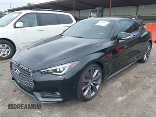 2018 Infiniti Q60 Red Sport 400 with VIN JN1FV7EL7JM631445, listed as a IAAI auction lot 42244030 with 42,121 mi miles and . Bid and sale history available at DreamBid. Image 17.