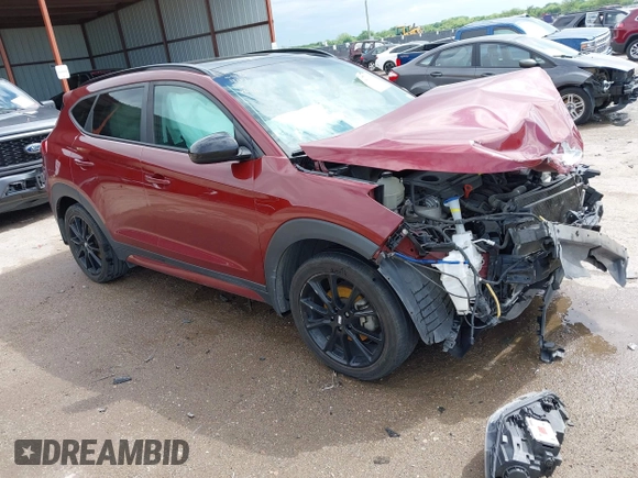 2019 Hyundai Tucson Sport z VIN KM8J33AL4KU928830, wystawiony jako IAAI lot #42104966 z przebiegiem 107 350 mil mil oraz . Historia ofert i sprzedaży dostępna na DreamBid. Obrazek 1.